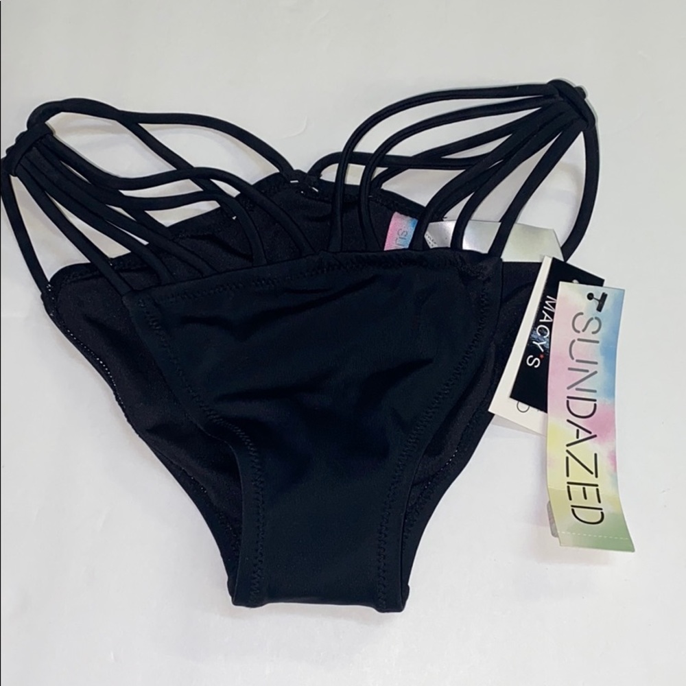 Sundazed Open Hips Swimsuit Black Bikini Bottoms Separates XS Medium 4/25